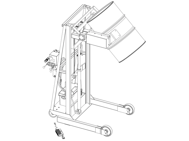 Vertical-Lift Drum Pourer with Battery Power Lift and Tilt Controls